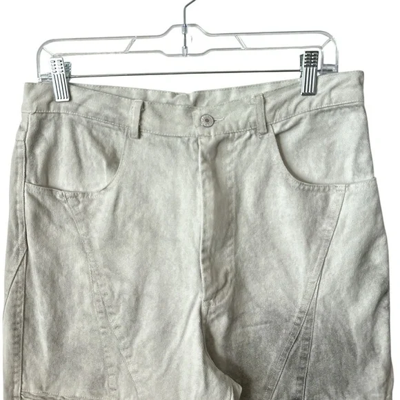 Men’s Dirty White Wide Leg Jeans Size Large - Picture 4 of 8